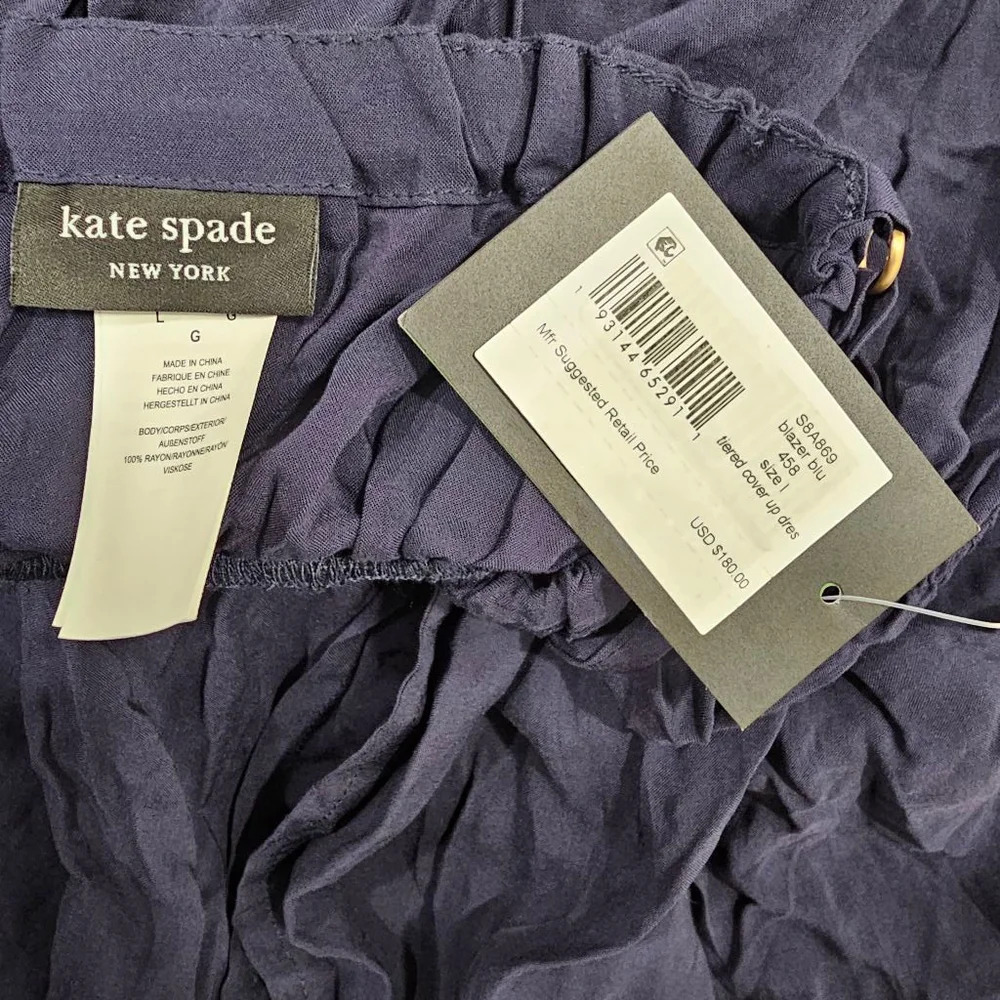 Kate Spade Tiered Cover Up Dress - Color Block Sz L - Picture 2 of 11